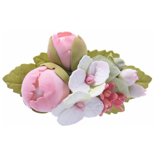 Заколка большая Пионы (Размер: безразм.), арт. 12001зб51, цвет