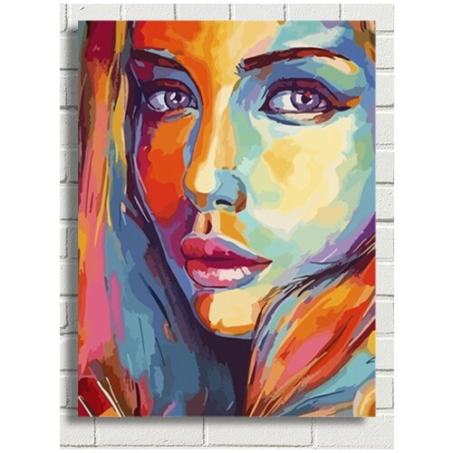 Картина по номерам на холсте Красочная девушка (Абстракция, поп арт) - 9044 В 30x40