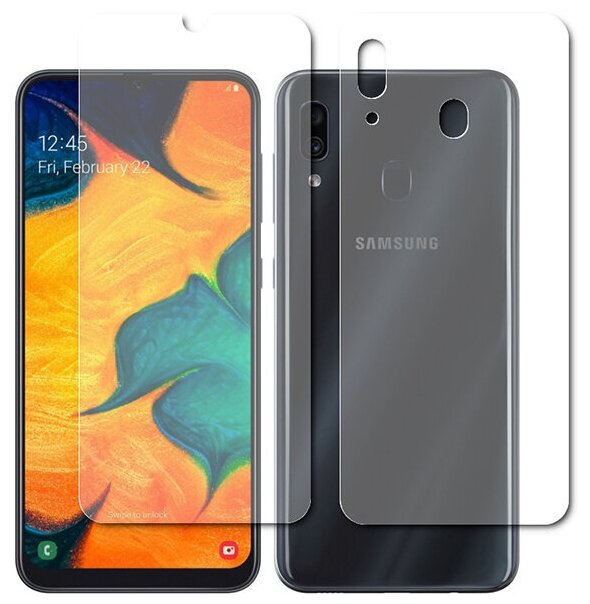 Гидрогелевая пленка LuxCase для Samsung Galaxy A30, Матовая, 0,14 мм, Front&Back - фото №8
