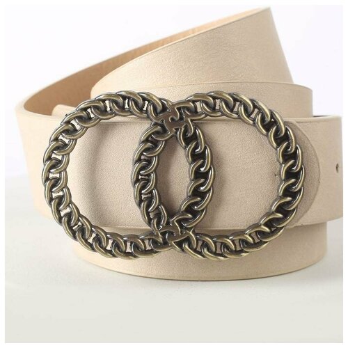 фото Ремень женский, ширина 3,3 см, гладкий, пряжка металл, цвет бежевый, 1 шт. promarket