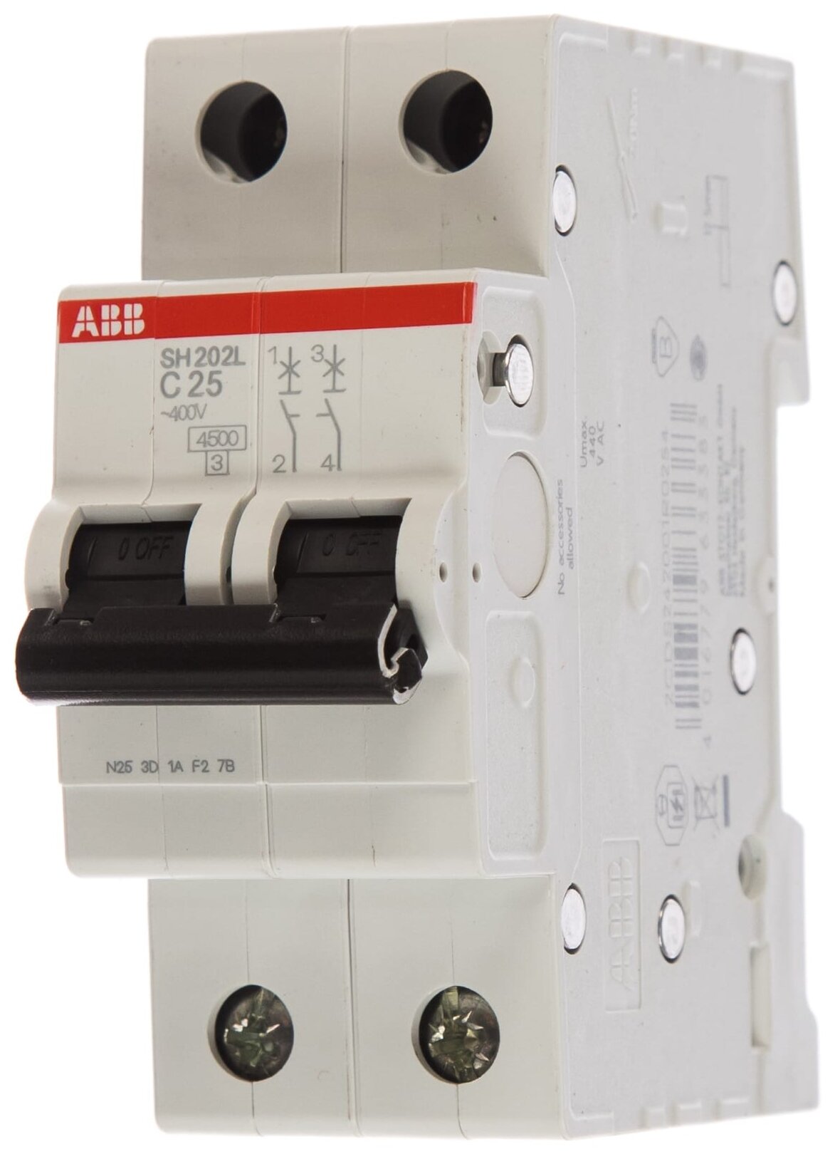 Автоматический выключатель ABB SH202L 2P (С) 45kA