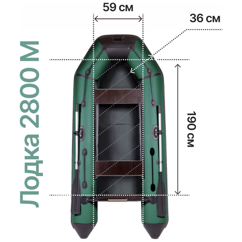 фото Надувная моторная лодка акваpro 2800м зеленая aquapro