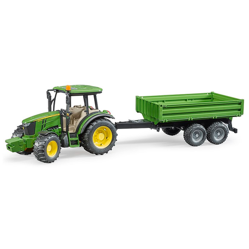 Трактор Bruder John Deere 5115M с прицепом 02-108 1:16, 57 см, зеленый