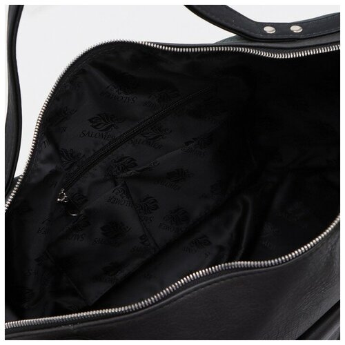 фото Саквояж, отдел на молнии, 2 наружных кармана, длинный ремень, цвет тёмно-серый inhome2.0