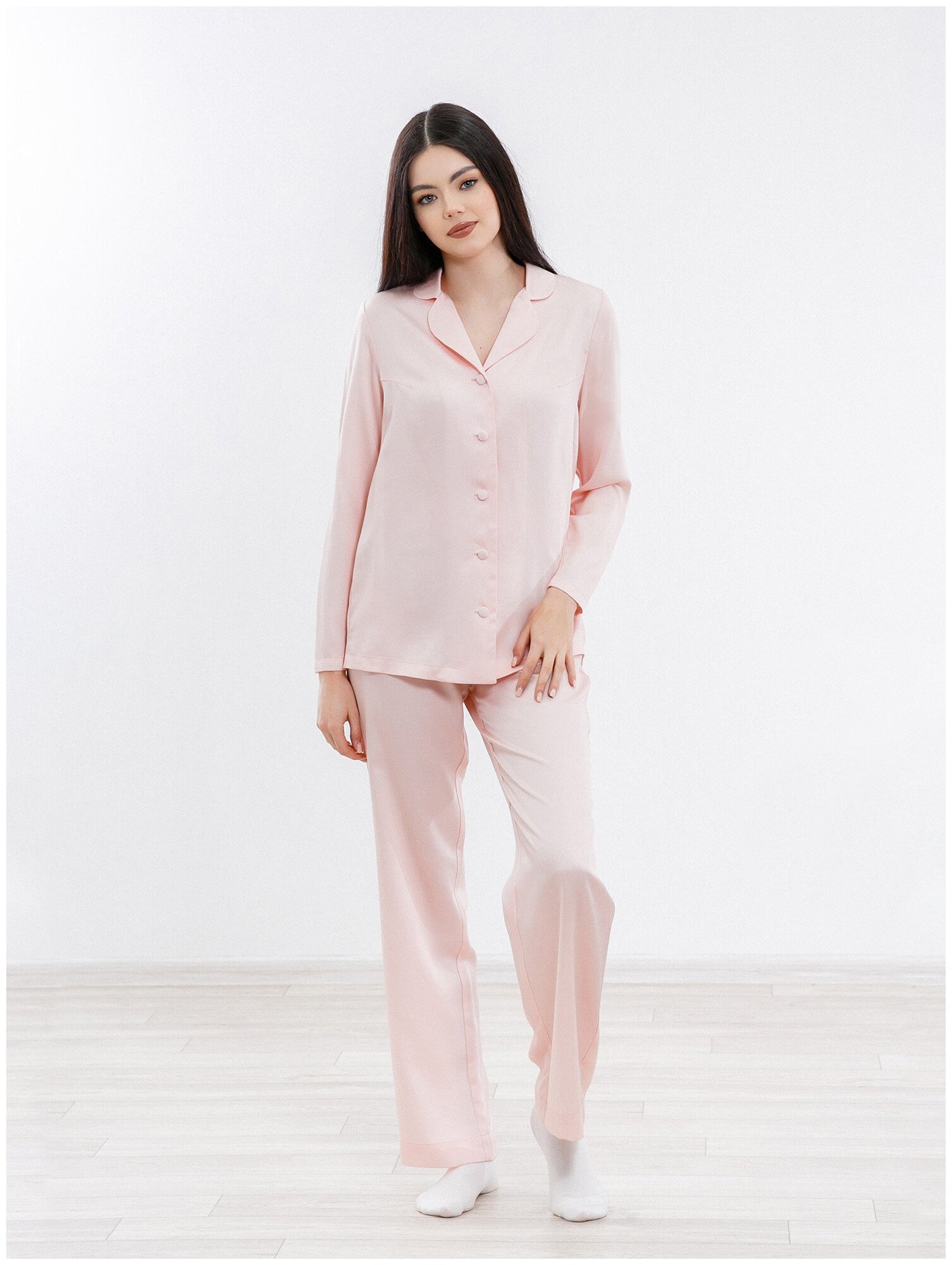 Impresa / Брюки женские домашние пижамные Lyocell, цв. Розовый - фотография № 2