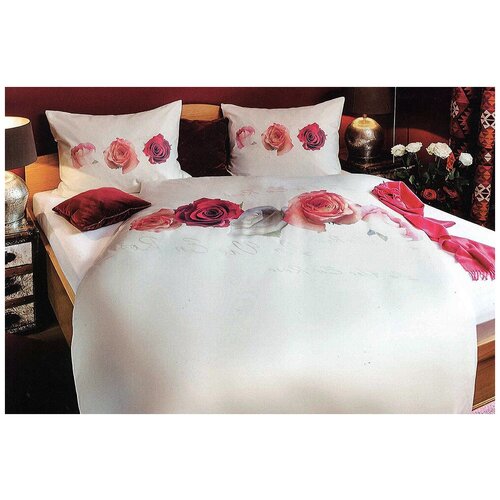 Постельное бельё Hefel Жизнь среди роз 1.5-спальное 155х200 тенсель сатин
