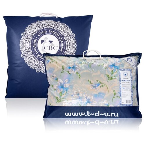 Подушка СВС «Неженка», 50х68 см, пух 40%, перо 60%, тик, хл 100%