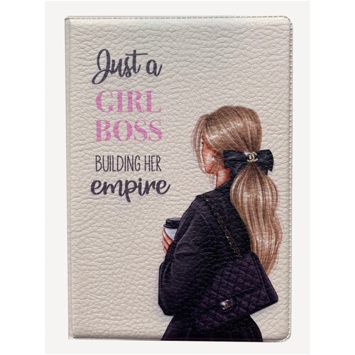 Обложка Wonder Me GIFT, экокожа, отделение для паспорта, черный, бежевый