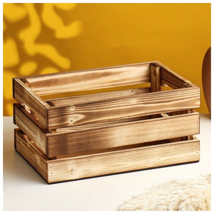 Кашпо - ящик деревянный 30х20х14,5 см натуральный 7705322