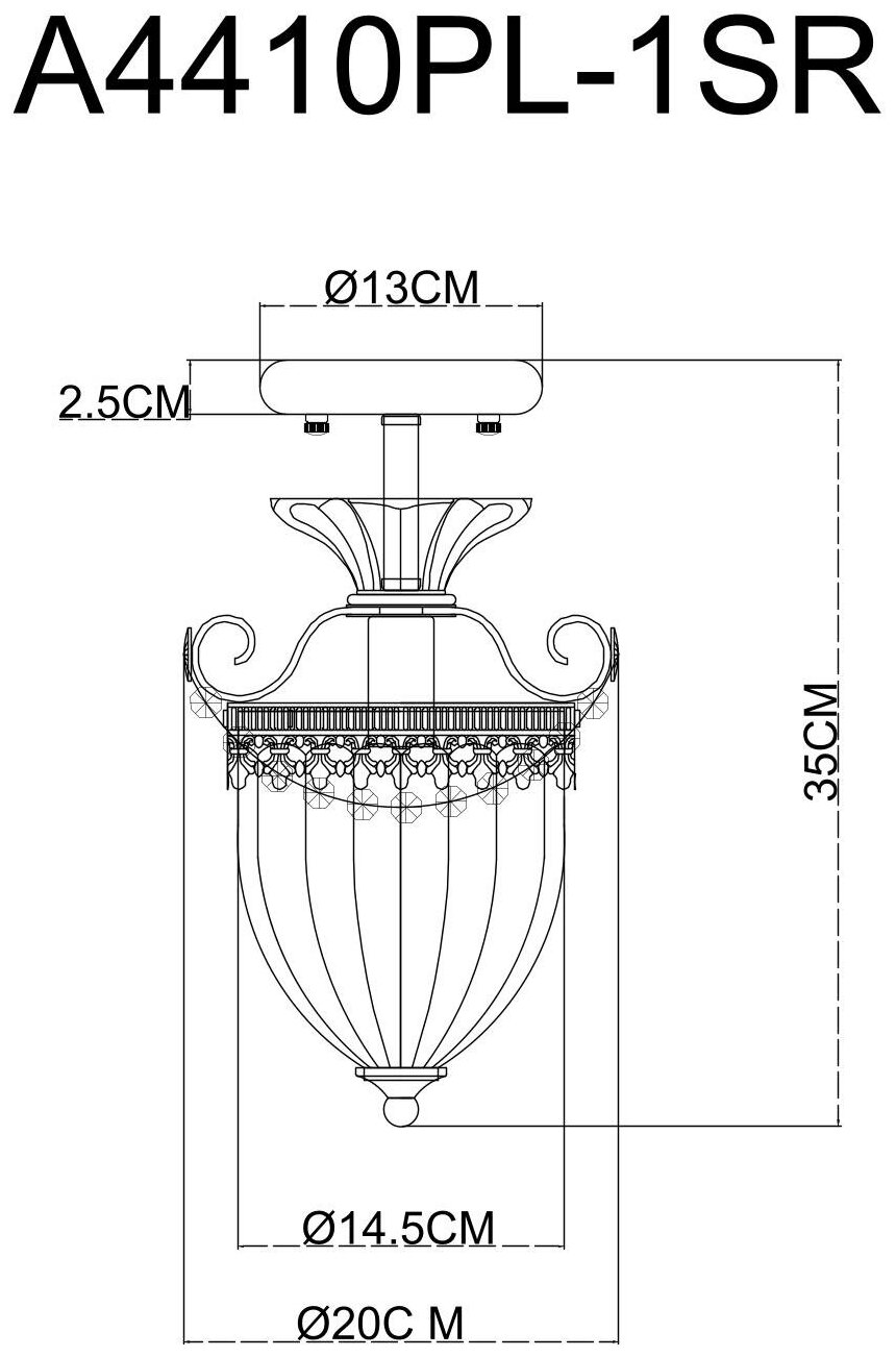 Светильник Arte Lamp SCHELENBERG A4410PL-1SR - фотография № 5