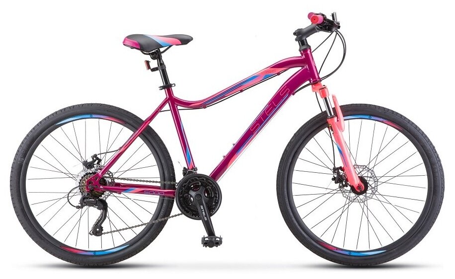 Горный (MTB) велосипед STELS Miss 5000 D 26 V020 (2021) рама 18" Фиолетовый/розовый