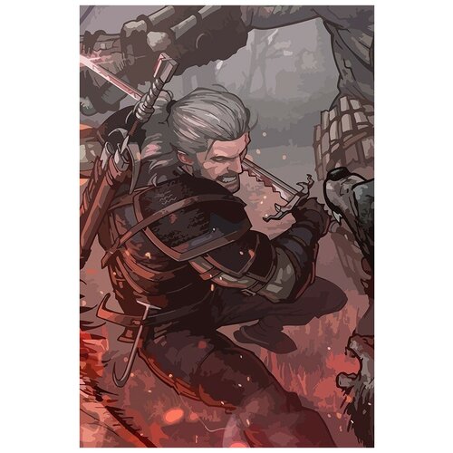 Картина по номерам на холсте Игра Ведьмак (Геральт, Witcher, Йеннифер, Трисс, Цири) - 8055 В 60x40