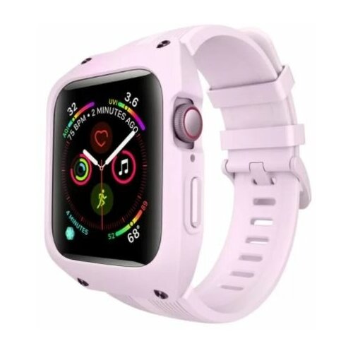 Ремешок с пластиковым чехлом для Apple Watch 44mm CBIW29 pink с отвёрткой