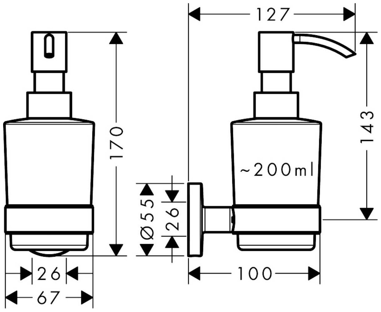 Logis Universal 41714000 Дозатор для жидкого мыла Hansgrohe - фото №2