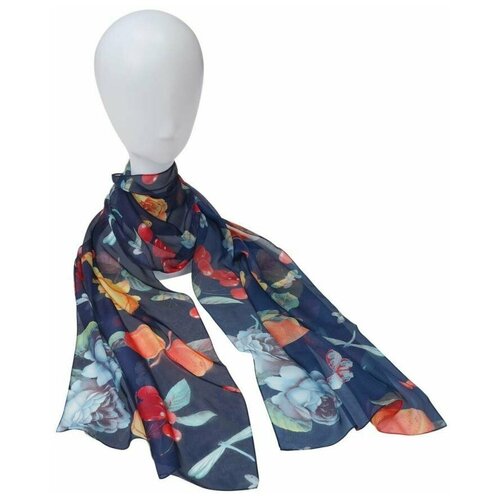 фото Шарф roby foulards, 160х40 см, синий