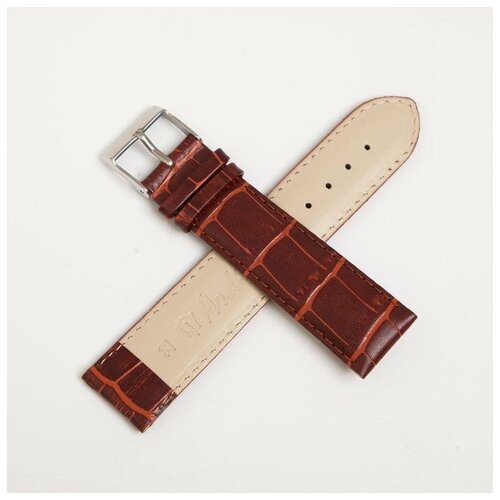 фото Ремешок для часов, мужской, 22 мм, натуральная кожа, тёмно-коричневый ardi