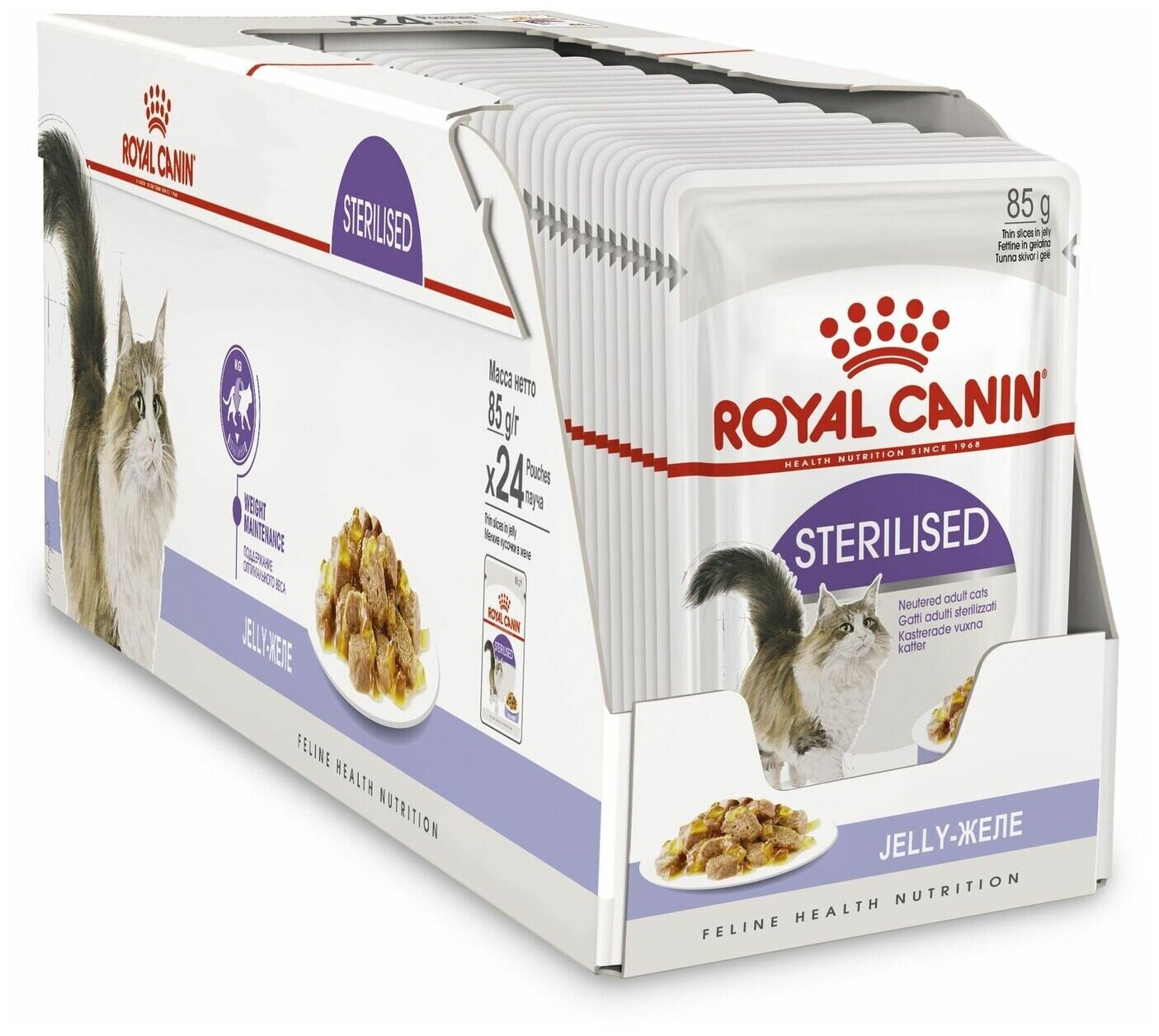 Корм консервированный Royal Canin Sterilised, для стерилизованных кошек, желе, 85 г (Упаковка 24шт)