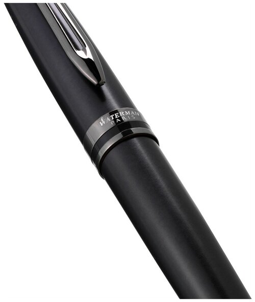 Ручка Waterman Expert DeLuxe Metallic Black RT M, 2119251, шариковая, синие чернила, подарочная коробка