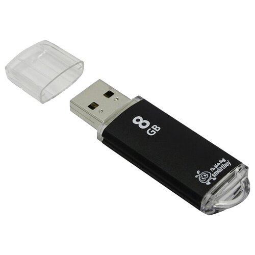 Память Smart Buy V-Cut 8GB, USB 2.0 Flash Drive, черный (металл. корпус ) флэш накопитель usb 8 гб smart buy fashion 3 0 черный 1 шт