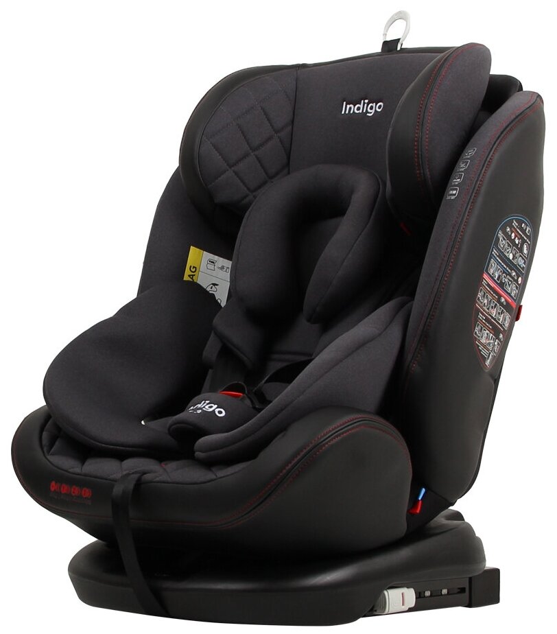 Автокресло AERO ISOFIX ST-3, группа 0/1/2/3 (0-36 кг), (Indigo), (черный, красная нить)