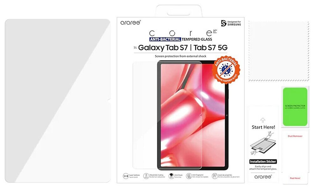 Защитное стекло SAMSUNG araree Sub Core Premium Tempered Glass Samsung Galaxy Tab S7, 1 шт [gp-ttt870kdatr] - фото №3