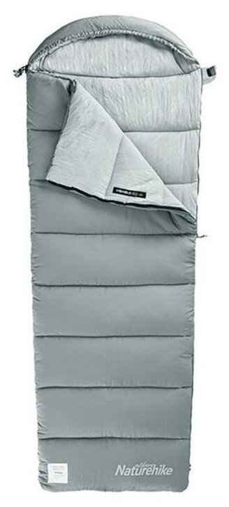 Спальник Naturehike 2023 Envelop Washable Cotton Sleeping Bag With Hood M400 Grey