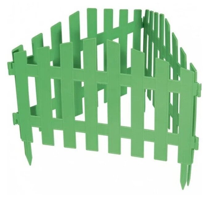 Ограждение садовое Полимерсад "Забор декоративный №5" зелёное