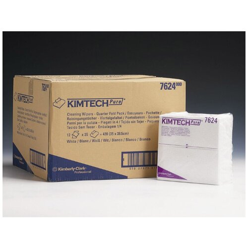 7624 Протирочный материал в пачках Kimtech Pure безворсовый (12 пач х 35 л)