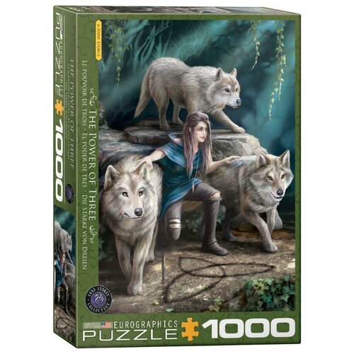 Пазл Eurographics 1000 деталей: Сила трёх, Anne Stokes модульная картина фантазийная карта 155x124