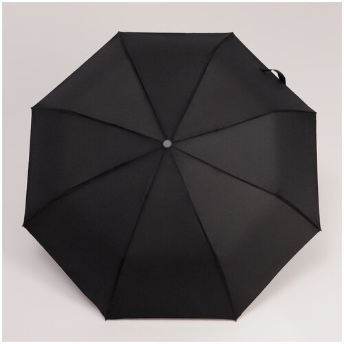 Мини-зонт Queen Fair, полуавтомат, 3 сложения, 8 спиц, для мужчин, черный