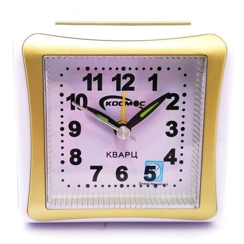 Будильник 785 Космос кварц/бесшумн золотой 1R6