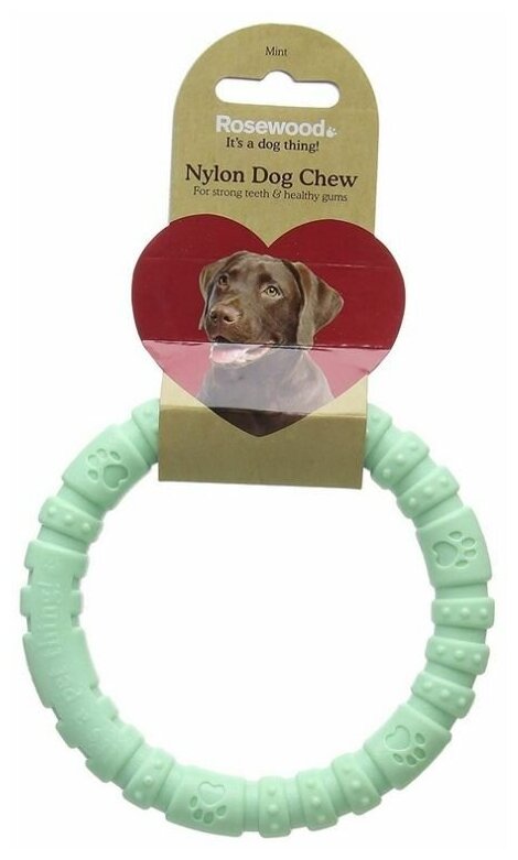 Игрушка для собак ROSEWOOD нейлон "Кольцо мятное", 10x10x1,5см (Великобритания) - фотография № 2
