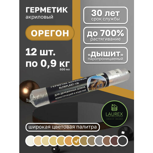 Акриловый герметик для швов дерева Темонтен Alfaplast 136 орегон 600 мл