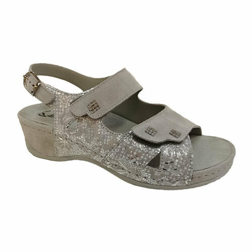 Обувь MUBB женская (сандали) арт.766-22-12 серый/серый принт "кружева" (grey) р.41