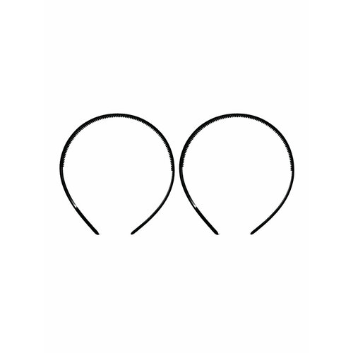 Ободок для волос матовый черный 0,8см 2шт в комплекте