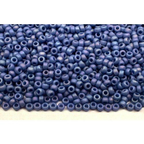 Бисер японский MIYUKI круглый 15/0 #4704 синий, матовый радужный непрозрачный, 10 грамм