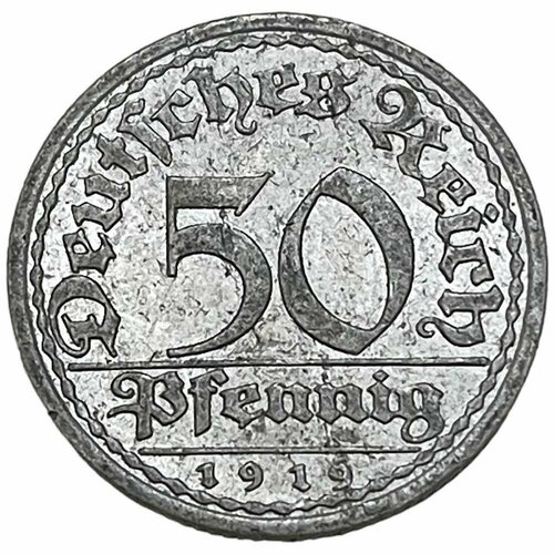 Германия, Веймарская Республика 50 пфеннигов 1919 г. (A)