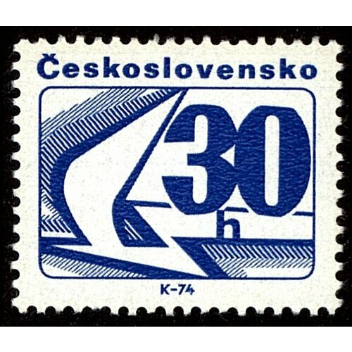 (1975-001) Марка Чехословакия Катушки (Голубая) , III Θ