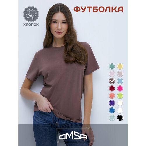 фото Футболка omsa, хлопок, однотонная, размер 44/s, коричневый