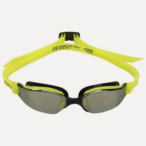 Изображение товара Очки для плавания Phelps Xceed зеркальные линзы, оправа: желтый/черный