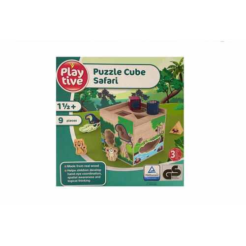 Деревянная игрушка пазлы Play Tive Puzzle Cube Safari (Деревянный Пазл-куб-сафари игрушка)