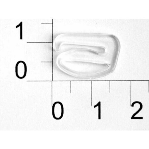 Крючок для бюстгальтера Пластик 1209Т прозрачный ш.12мм (уп.50 шт.) 