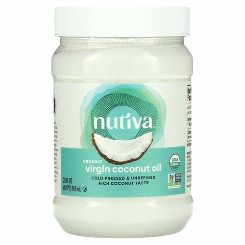 Nutiva, органическое кокосовое масло первого отжима, 858 мл (29 жидк. унций)