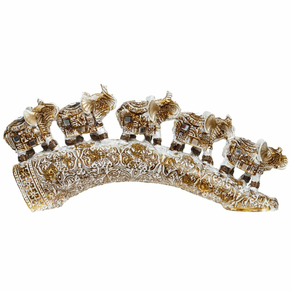 фото Фигурка декоративная "5 слонов", L22 W5 H9 см