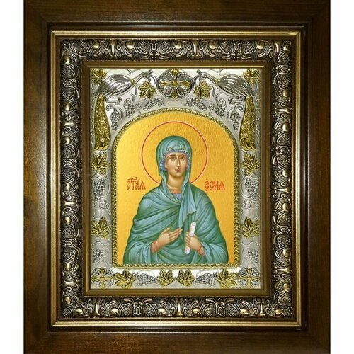 Икона Есия мученица, 14x18 см, в деревянном киоте 20х24 см, арт вк-4693 икона софия святая мученица 14x18 см в деревянном киоте 20х24 см арт вк 455
