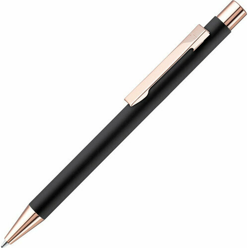 Ручка шариковая металлическая UMA STRAIGHT RO GO GUM, soft-touch, черный/золотистый роскошная металлическая поворотная шариковая ручка с металлическим покрытием деловой подарок масляная ручка милые канцелярские принадл