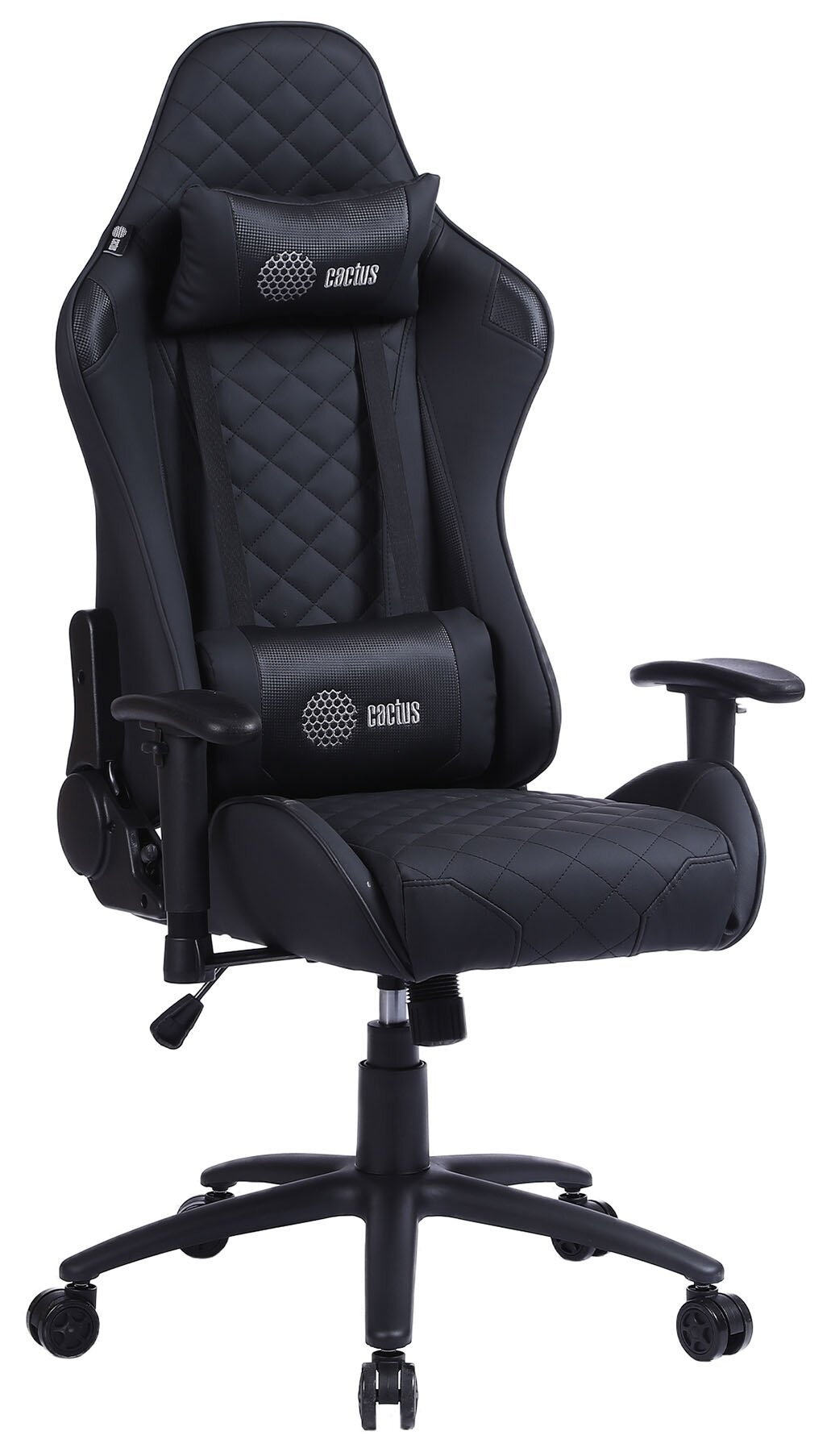 Кресло игровое Cactus CS-CHR-030BL черный сиденье черный эко. кожа с подголов. крестовина металл пластик черный