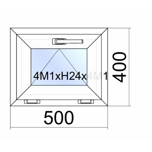 Окно ПВХ VEKA WHS Halo/ ш.50см*в.40см/фрамуга/откидное/однокамерный стеклопакет/фурнитура Accado (Турция)