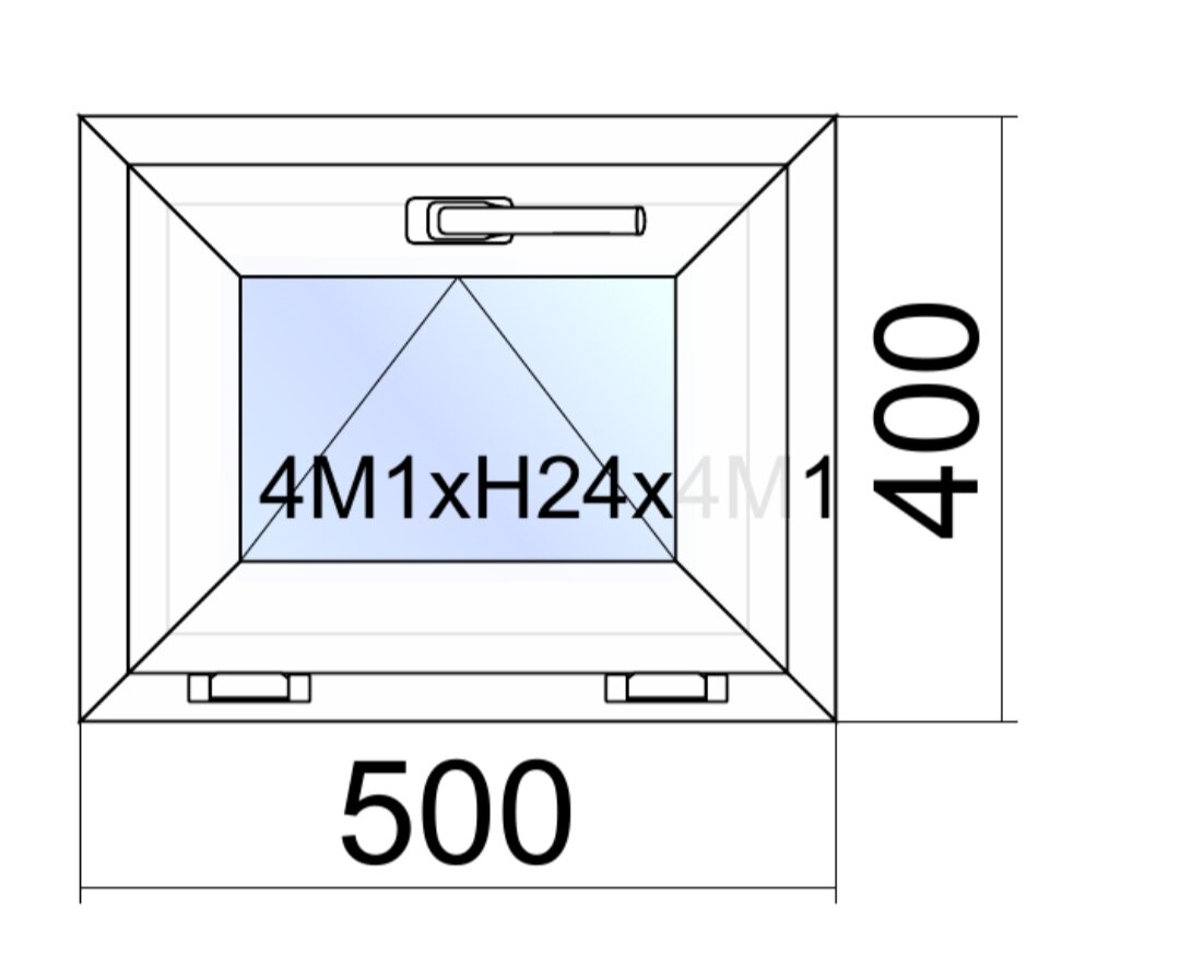 Окно ПВХ VEKA WHS Halo/ ш.50см*в.40см/фрамуга/откидное/однокамерный стеклопакет