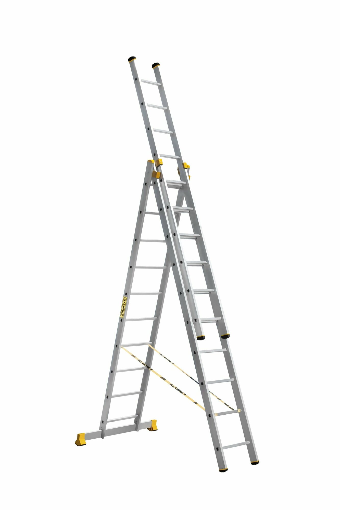 Алюминиевая профессиональная трехсекционная лестница Алюмет P3 9310